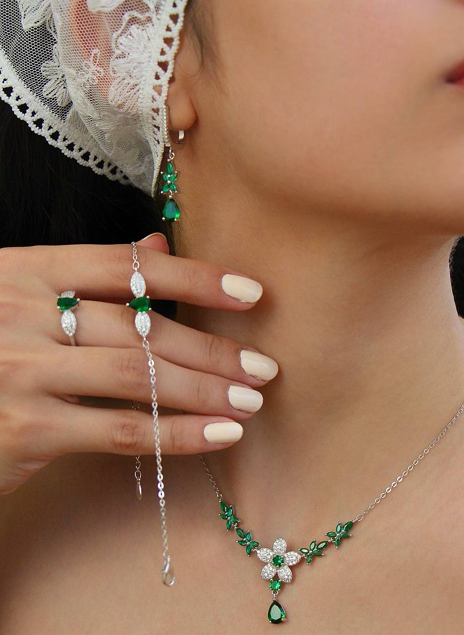 سرویس نقره طرح گل 17009