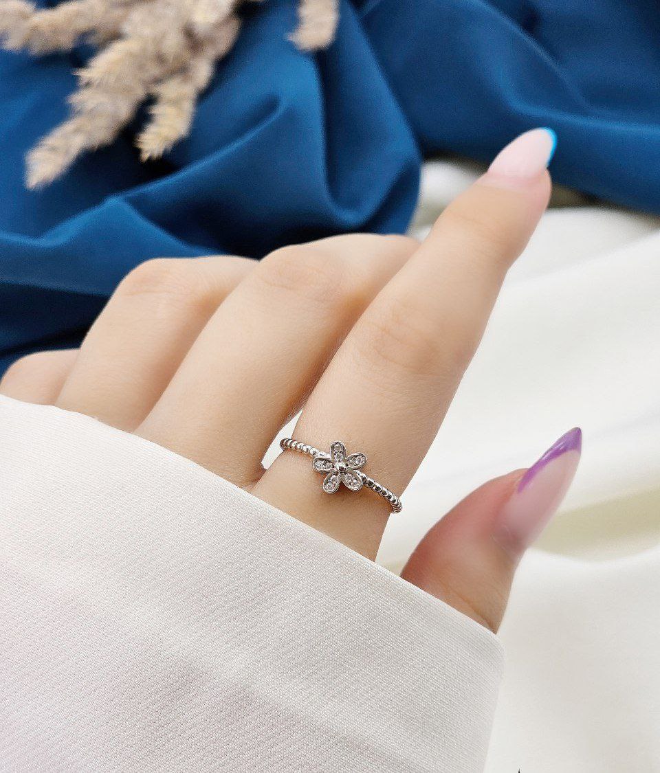 🌸انگشتر زنانه نقره طرح گل