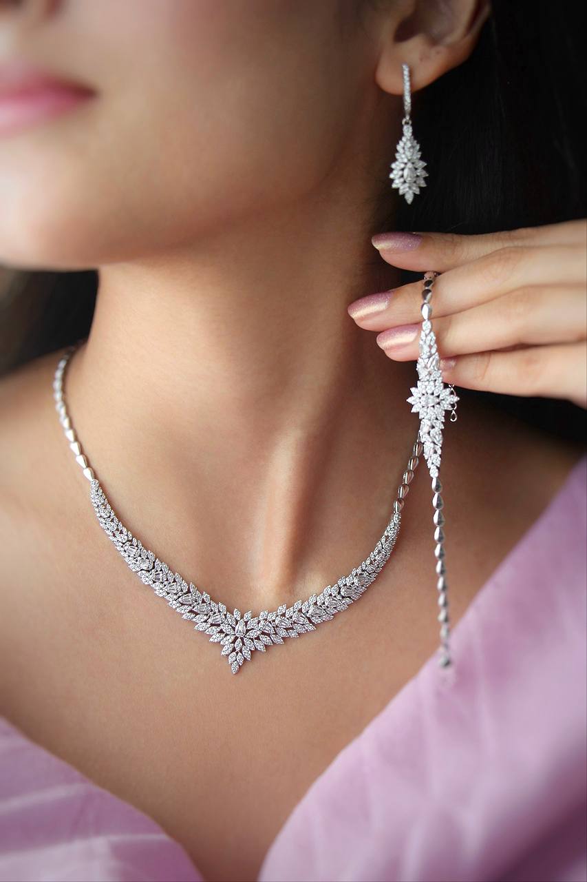 ⚜️سرویس نقره جواهری مدل ۱