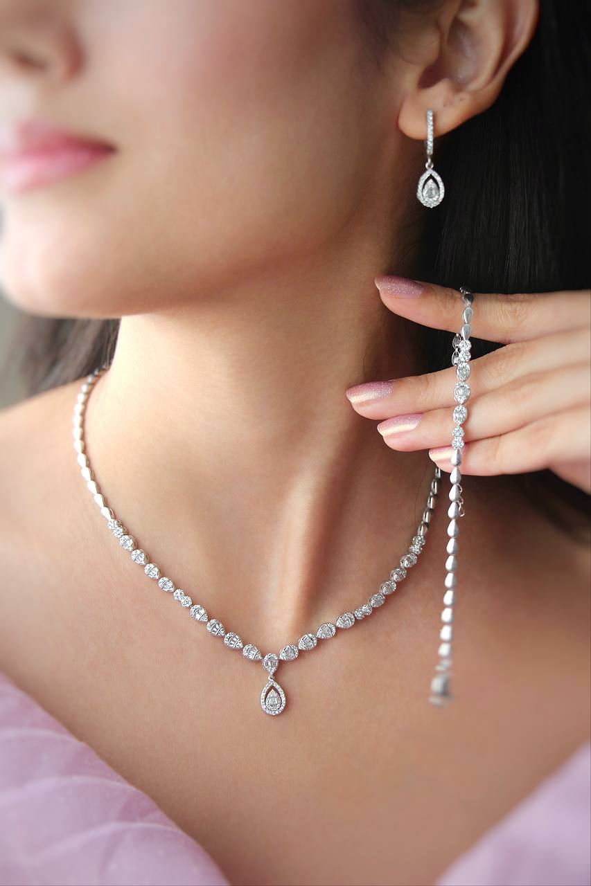 ⚜️سرویس نقره جواهری مدل۳